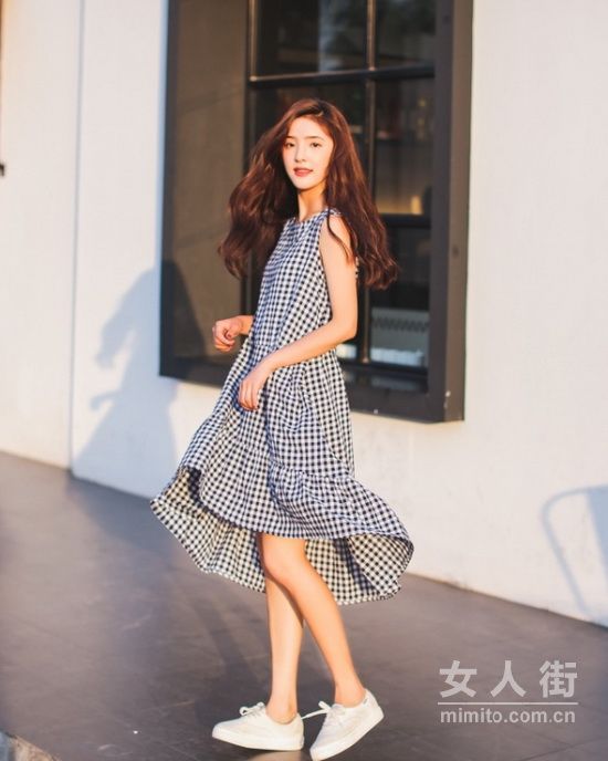 超in格子连衣裙,赋予你吸睛“格”调